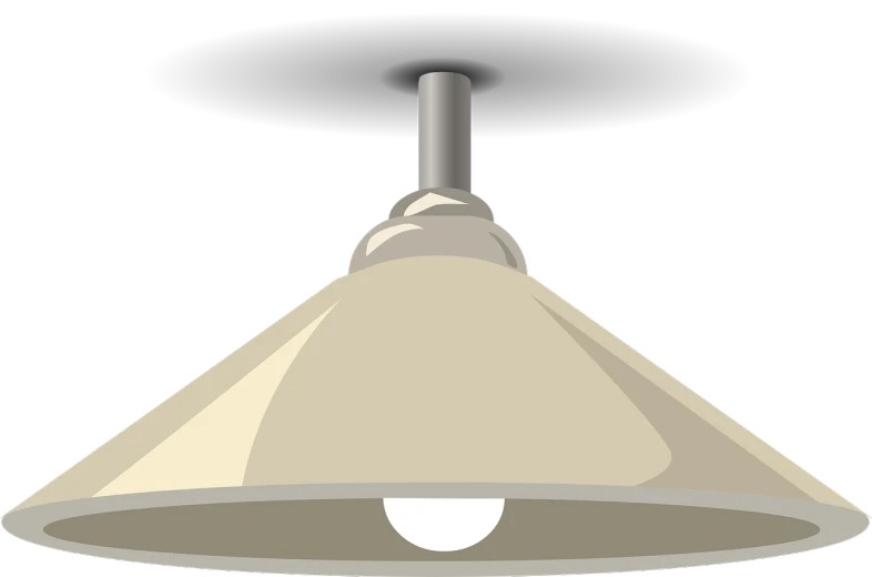 a light that is on top of a table, an illustration of, by Andrei Kolkoutine, pixabay, ceiling hides in the dark, vanilla - colored lighting, screw, hooded