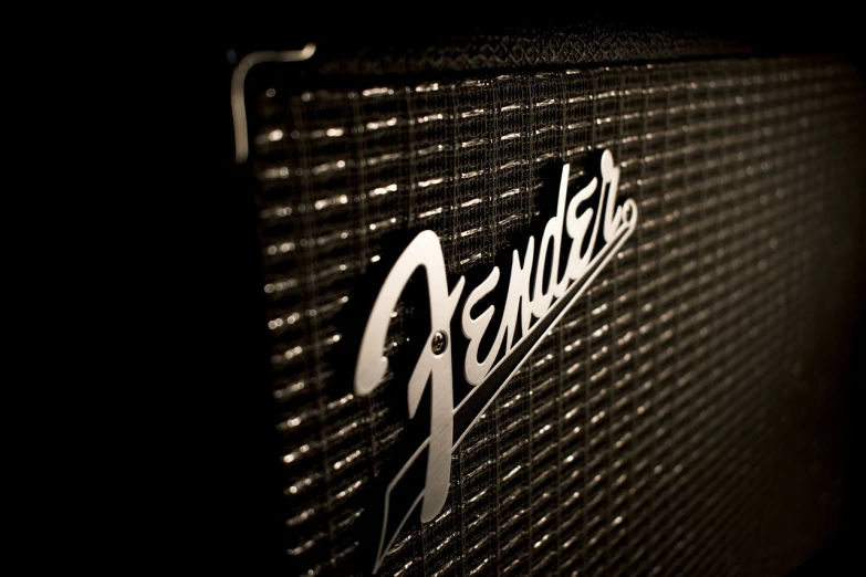 a black and white photo of a fender amplifier, by Dennis Flanders, wallpaper”, sharp focus ”, realistic”