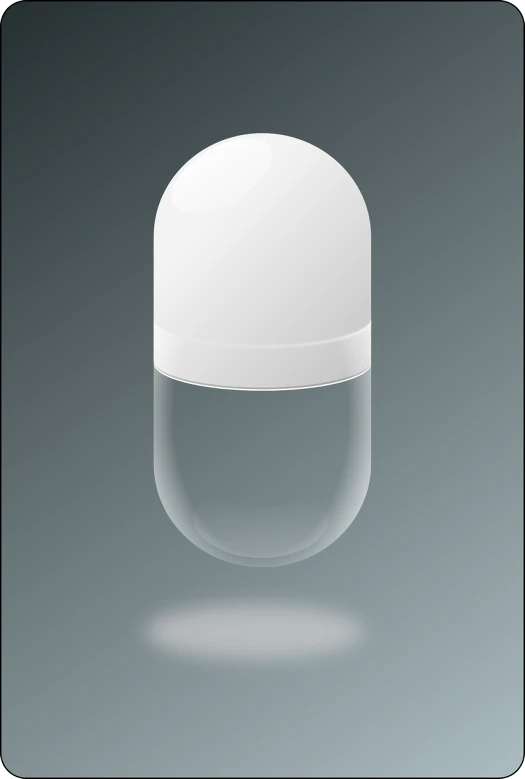 a close up of a pill on a gray background, an illustration of, bauhaus, photorealistic illustration, glass cover, dim fluorescent lighting, illustration