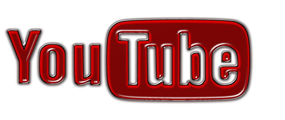 a red youtube logo on a black background, a digital rendering, by John Luke, trending on pixabay, video art, silver, red writing, advert logo, motu