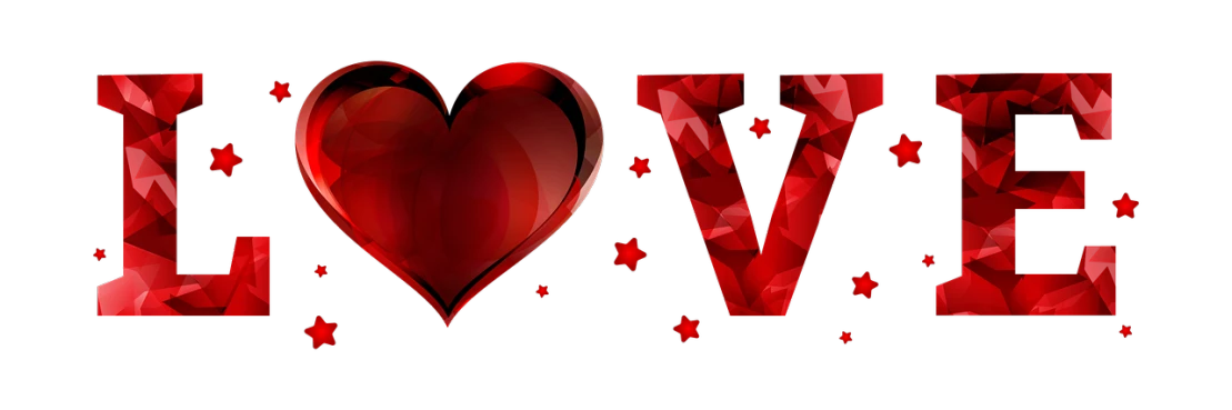 a red heart in the middle of the word love, vector art, pixabay, digital art, red emerald, avatar image, v, with a black dark background