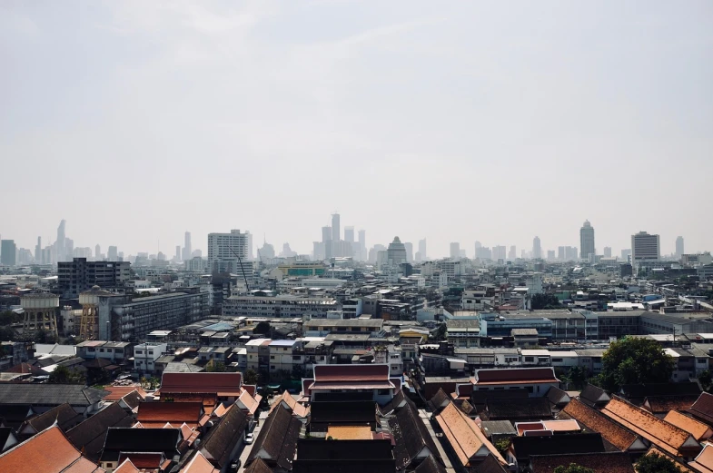 a view of a city from the top of a building, minimalism, bangkok, china town, 8 0 mm photo