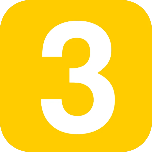 a yellow square with the number 3 on it, pixabay, 3 heads, metro, back, comicbook