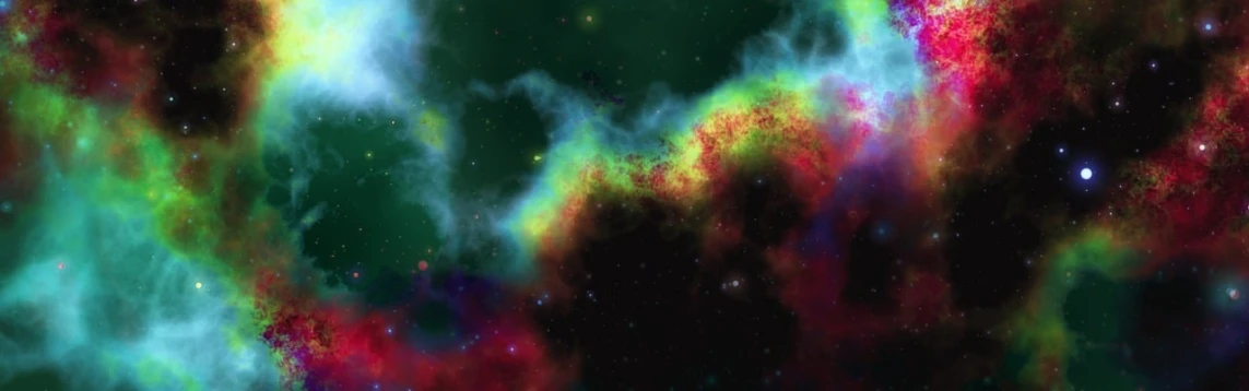 a colorful space filled with lots of stars, a digital rendering, by David Michie, distant nebula are glowing algae, brightly coloured smoke, closeup photo, undulating nebulous clouds