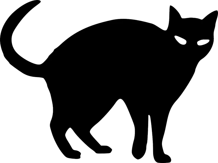 a black cat silhouetted against a white background, vector art, pixabay, mingei, a fat, : :, matisse, by joseph binder