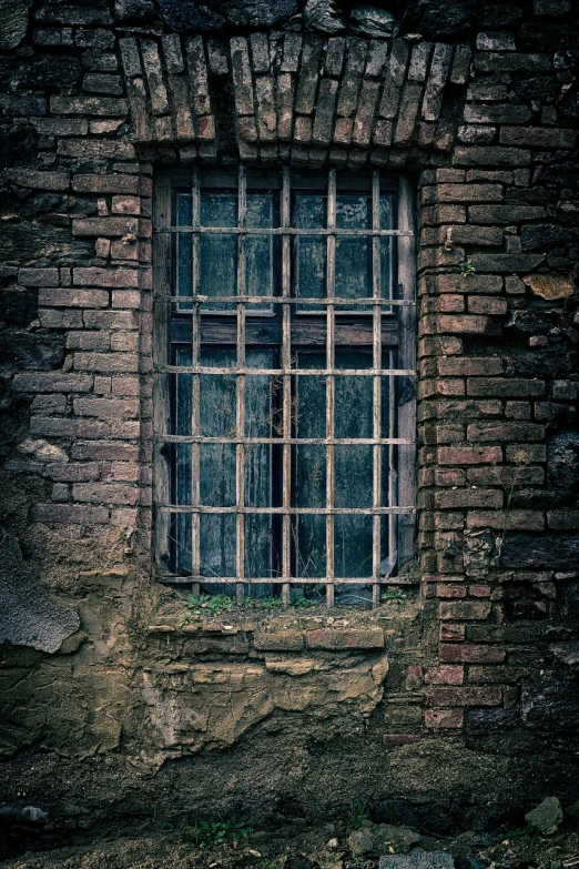 a red fire hydrant sitting in front of a window, a photo, inspired by Elsa Bleda, shutterstock, renaissance, prison bars, dark ruins landscape, glass texture, 3 0