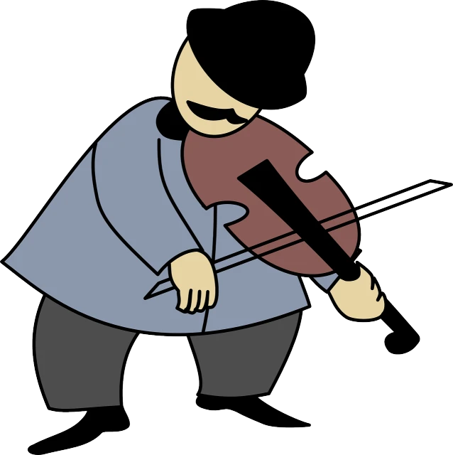a man holding a violin in one hand and a knife in the other, an illustration of, inspired by Masamitsu Ōta, figuration libre, wikihow illustration