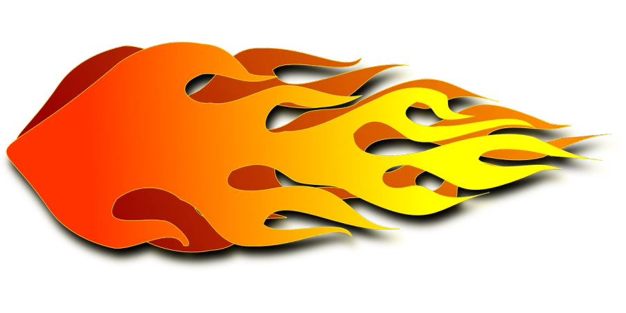 a piece of pizza with flames coming out of it, a digital rendering, inspired by Rodney Joseph Burn, pixabay, graffiti, vector art panel for cnc plasma, gradient yellow to red, vehicles on fire, high res