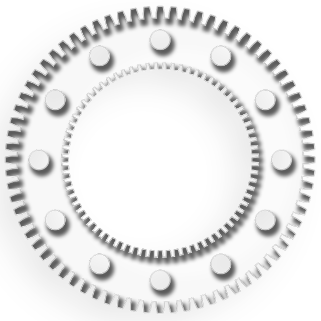 a close up of a gear wheel on a white background, a digital rendering, inspired by William Gear, deviantart, vorticism, black and white vector, cel shaded vector art, mechanical frog, camera photo
