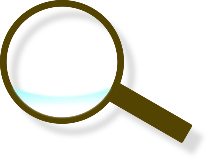 a close up of a magnifying lens on a black background, a screenshot, by Andrei Kolkoutine, pixabay, cartoonish and simplistic, flat color, sink, looking to the right