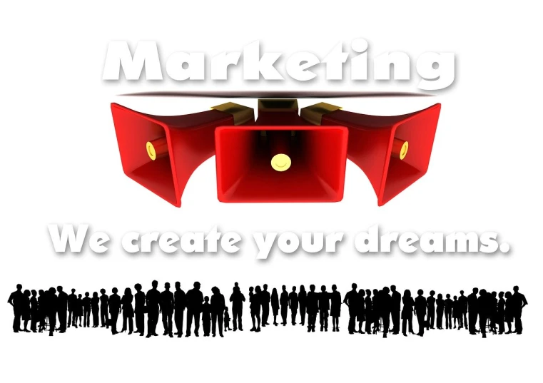 a group of people standing around a red object, trending on pixabay, conceptual art, marketing design, ! dream, advert logo, is a stunning