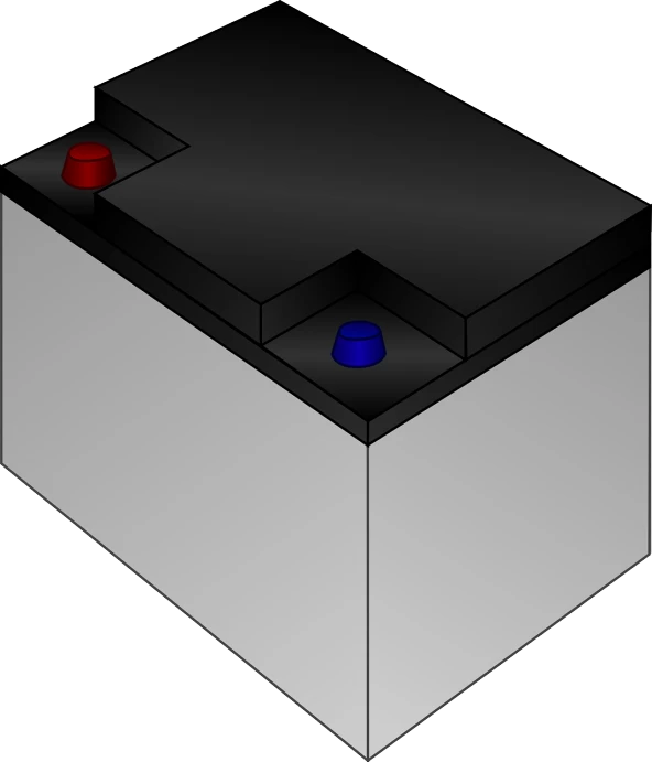 a car battery on a white background, by Andrei Kolkoutine, deviantart, black backround. inkscape, subwoofer, up-angle view, clip art