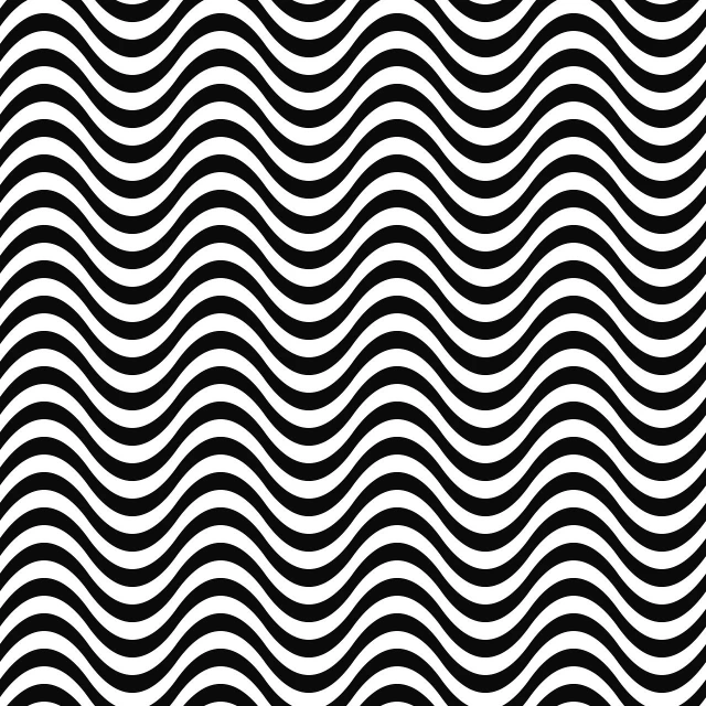 a black and white wavy pattern, trending on pixabay, left eye stripe, vibrant patterns, thin straight lines, sea waves