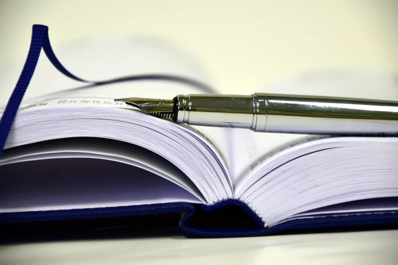 a pen sitting on top of an open book, like a catalog photograph, large)}], uncropped, random content