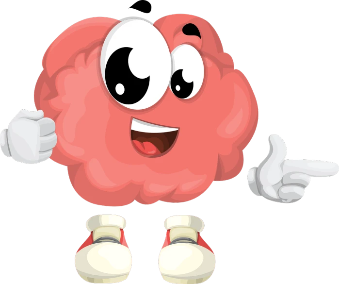 a cartoon brain giving a thumbs up, by Joseph Bowler, shutterstock, digital art, m & m mascot, made of cotton candy, 😃😀😄☺🙃😉😗, language learning logo