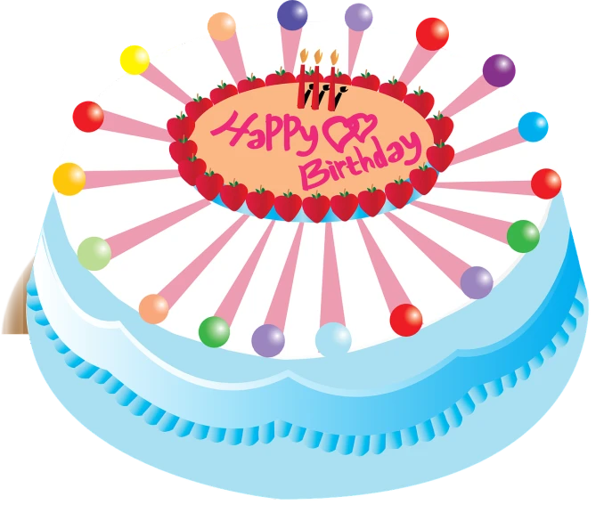 a birthday cake with candles on top of it, a digital rendering, by Taiyō Matsumoto, pop art, 😃😀😄☺🙃😉😗, clip art, circle, bottom angle