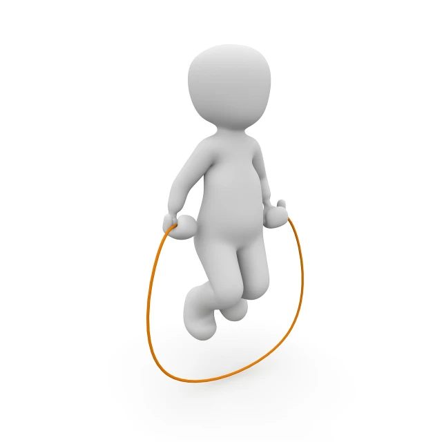 a person jumping with a jump rope, a picture, figuration libre, 3 d models, circular, white limbo, smooth illustration