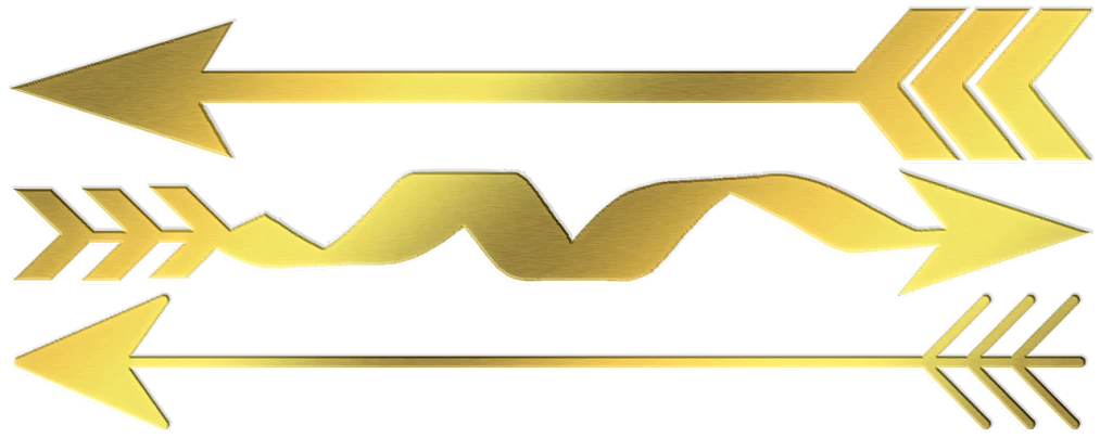 a couple of arrows that are next to each other, by Zoran Mušič, pixabay, art nouveau, golden arches logo, wave, black metal band logo, synthewave