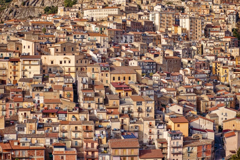 a large city filled with lots of tall buildings, by Giuseppe Grisoni, sicilian, old town, floro details, afternoon sunlight