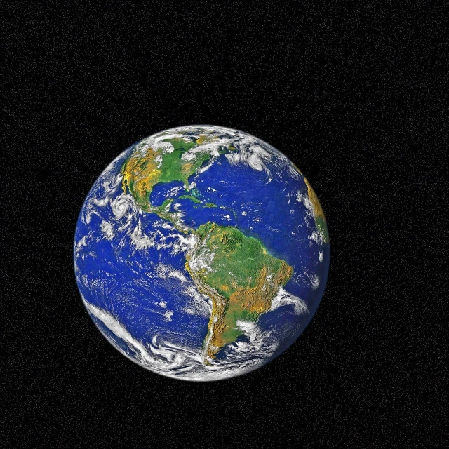 a view of the earth from space on a black background, a picture, colorized, discovered photo, depicted as a 3 d render, full shot photo