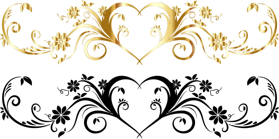 a gold heart on a black background, a digital rendering, by Shirley Teed, art nouveau, background bar, imvu, metal border, the background is white