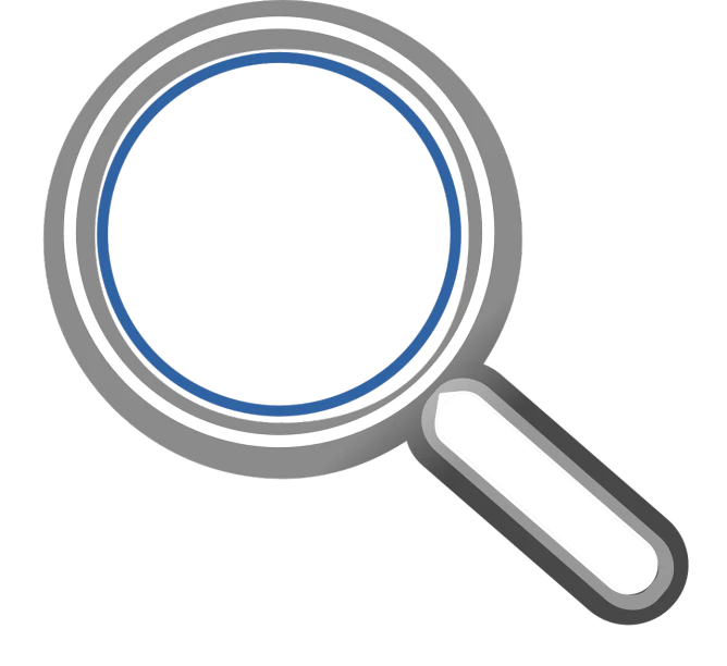 a magnifying glass on a black background, a digital rendering, by Wayne England, pixabay, blue rim light, smooth defined outlines, flat color, sharp focus illustration