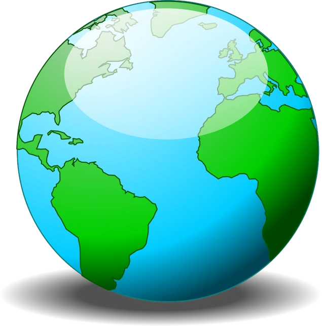 a green and blue globe on a black background, an illustration of, transparent background, full figured mother earth, clipart, cartoonish