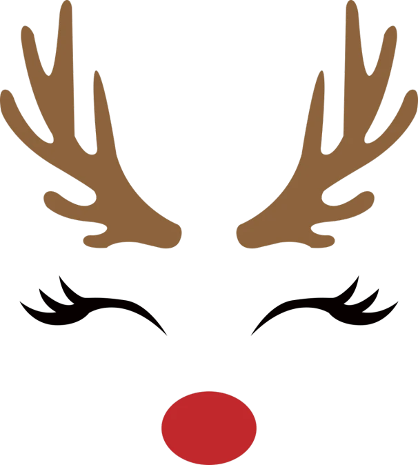 a reindeer's nose and antlers on a black background, inspired by Rudolph Belarski, sōsaku hanga, 1128x191 resolution, cutest, perfect face template, -h 1024
