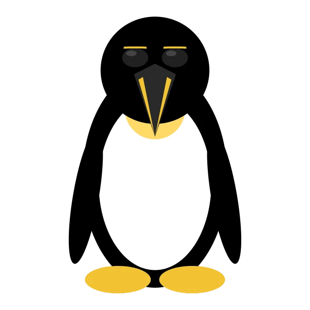 a close up of a penguin's face on a black background, an illustration of, minimalism, with sunglass, full body shot!!, an illustration, parody work