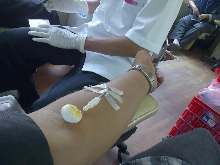a close up of a person with a bandage on their arm, a photo, by Josetsu, tumblr, hurufiyya, blood collection vials, kuntilanak, leg and thigh shot, tending on arstation