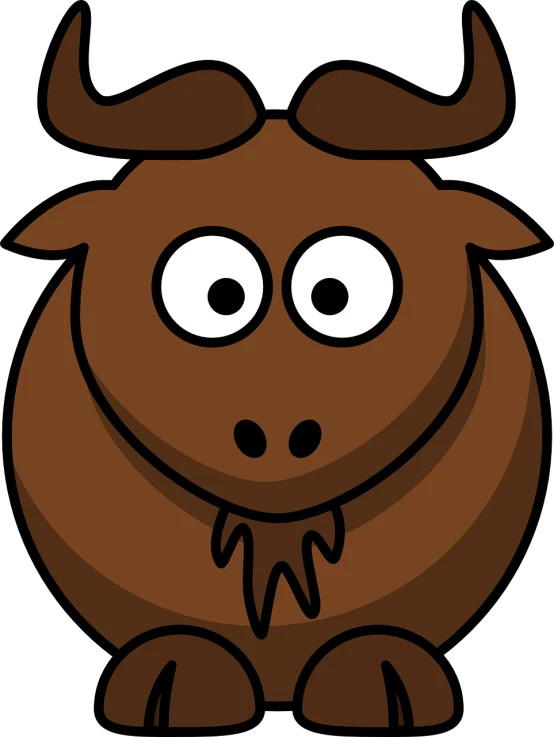 a brown bull with big eyes and a bow tie, inspired by Nyuju Stumpy Brown, pixabay, mingei, !!! very coherent!!! vector art, top down extraterrestial view, moose, inuit