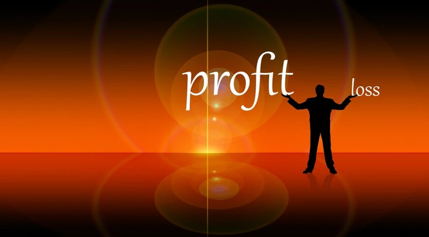 a man holding a sign that says profit loss, a digital rendering, graffiti, silhouette of man, artistic illustration, ebay photo, cg art