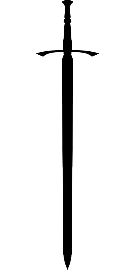 a black and white image of a sword, lineart, inspired by Ryoji Ikeda, optical illusion, amoled wallpaper, ((monolith)), white outline, cad