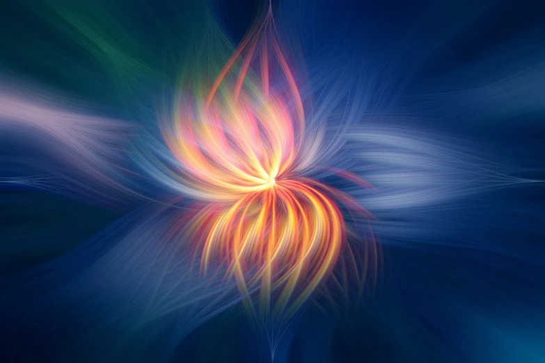 a close up of a colorful flower on a black background, digital art, by Marie Bashkirtseff, emerging from blue fire, orange spike aura in motion, vertical wallpaper, holy aura