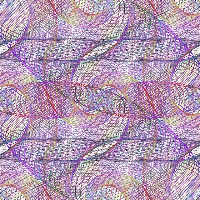 a close up of a drawing of a pattern, inspired by Lorentz Frölich, flickr, generative art, muted rainbow tubing, guilloche, path traced, magic eye style poster
