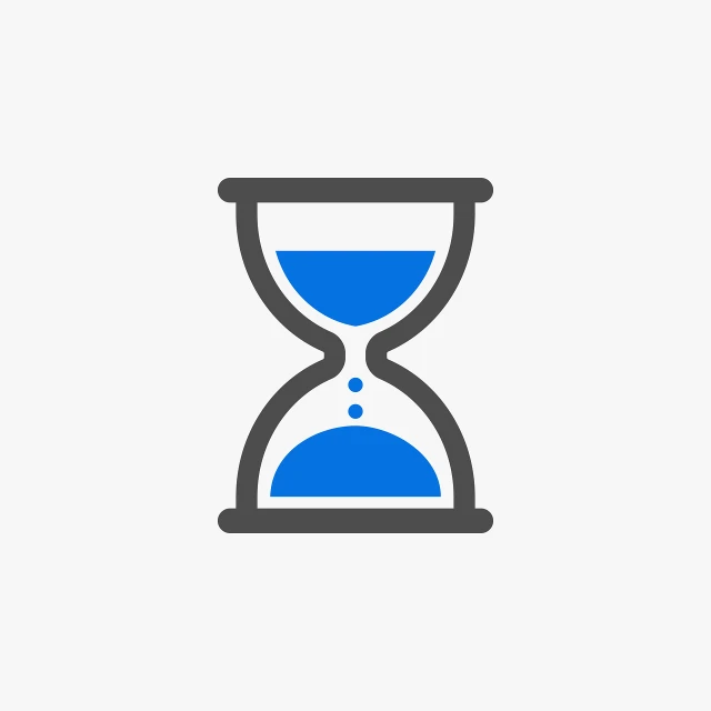 a blue and gray hourglass on a white background, a picture, reddit, minimalism, created in adobe illustrator, simple logo, slowtime, clean and simple design