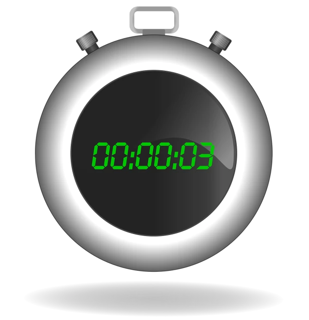 a close up of a stopwatch on a black background, a digital rendering, by Andrei Kolkoutine, vector illustration, late morning, led indicator, background is white