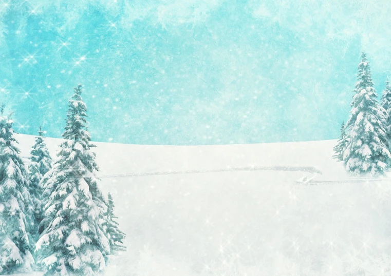 a man riding a snowboard down a snow covered slope, concept art, shutterstock contest winner, conceptual art, beautiful pine tree landscape, textured turquoise background, wallpaper - 1 0 2 4, snow flurries