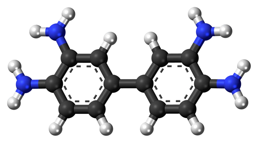 a close up of a model of a molecule, a digital rendering, by Jon Coffelt, synthetism, black and blue scheme, gemini, cocaine, equine