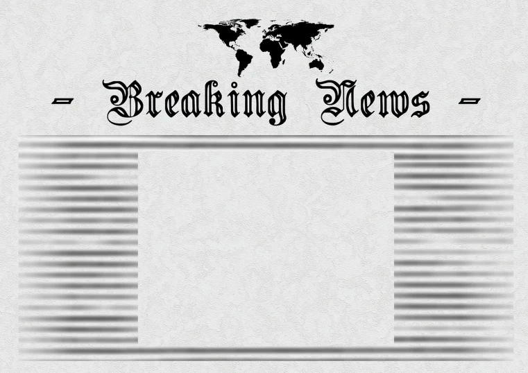 a newspaper with a world map on it, a digital rendering, by Pamela Drew, trending on pixabay, background is white and blank, warning, fancy background, television