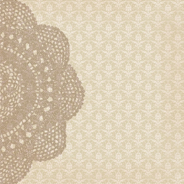 a close up of a doily on a wall, a digital rendering, light brown background, scrapbook paper collage, high res, yoshida