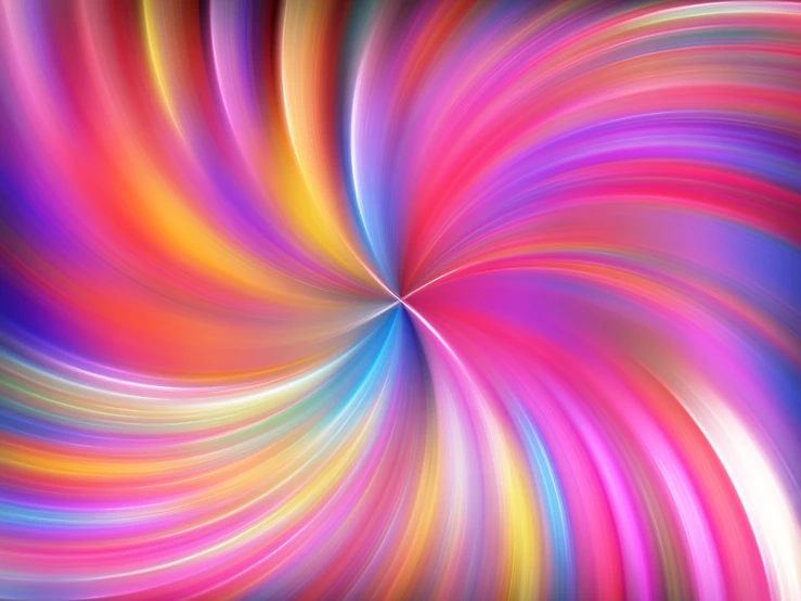 a colorful swirl on a black background, abstract illusionism, soft lighting gradient. no text, radial color dispersion, pastel colourful 3 d, twisted rays