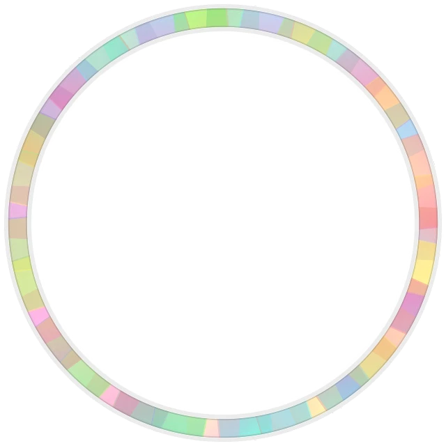 a rainbow colored circle on a black background, a hologram, computer art, white frame border, strong rim light!!!!!, flat 2 d, shape of a circle
