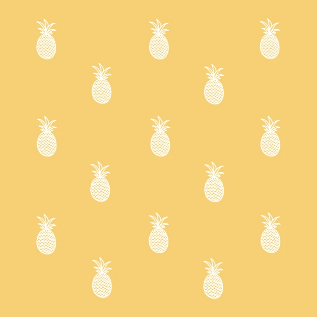 a pattern of pineapples on a yellow background, minimalism, icons, subtle pattern, background is white and blank, taiwan