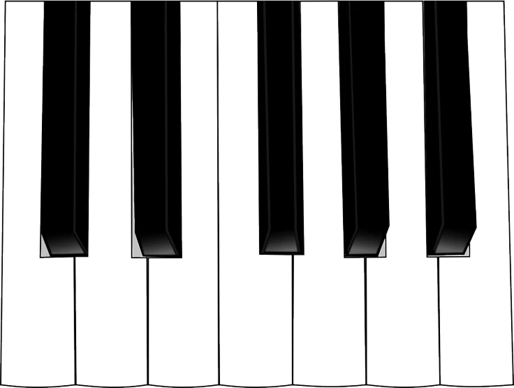 a black and white picture of a piano keyboard, a screenshot, by Andrei Kolkoutine, computer art, detailed vectorart, no logo!!!, transparent, keys