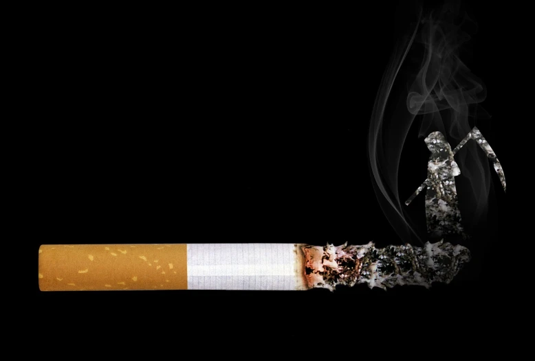 a cigarette with smoke coming out of it, shutterstock, hyperrealism, in style of mike savad”, wallpaper”, very sharp photo