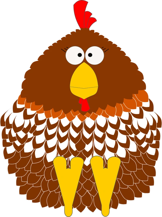 a brown and white bird with a red beak, an illustration of, inspired by Nyuju Stumpy Brown, pixabay, chicken dressed as an inmate, turkey, !!! very coherent!!! vector art, black female
