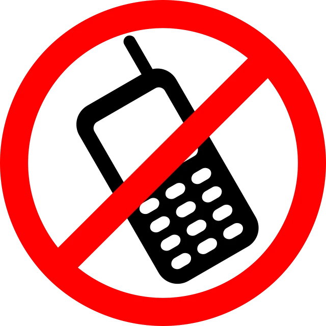 a no cell phone sign on a black background, a photo, by Andrei Kolkoutine, pixabay, unilalianism, 2 0 5 6 x 2 0 5 6, falling, have a call to action, no bricks
