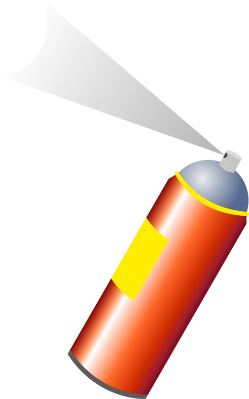 a spray can with a moon in the background, an airbrush painting, by Robert Beatty, pixabay, clipart icon, emergency countermeasures, facing left, cone