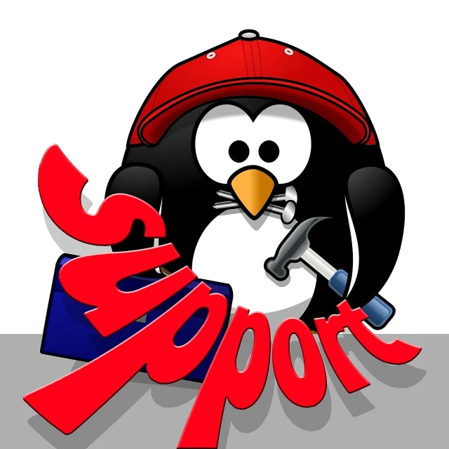 a penguin wearing a hat and holding a hammer, an illustration of, sots art, mascot illustration, supersharp photo, support, it specialist